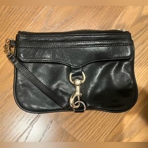 Black Rebecca Minkoff leather wristlet